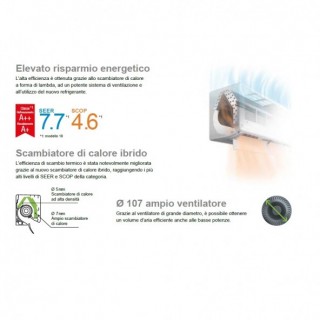 Fujitsu Mono Split 18000 Btu ASEH18KMTGL AOEH18KMTG Condizionatore Bianco KM LARGE WiFi A++ A+ R-32 Fujitsu