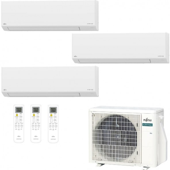 Fujitsu Trial Split 9000+9000+12000 AOEH18KACB3 ASEH09KLTBL ASEH09KLTBL ASEH12KLTBL Condizionatore KL Bianco R-32 A+++ A++ Fu...
