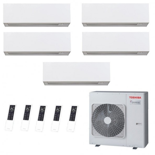 Toshiba Penta Split Daiseikai 10 WHITE 12+12+12+12+12 Btu RAS-5M34G3AVG-E1 Condizionatore Parete WiFi R-32 Bianco Toshiba