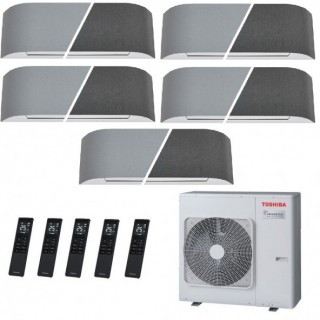 Toshiba Penta Split Haori 12+12+12+12+12 Btu RAS-5M34G3AVG-E1 Condizionatore Parete WiFi R-32 Grigio Toshiba
