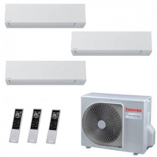 Toshiba Trial Split Shorai Edge 5000+5000+5000 Btu RAS-3M18G3AVG-E Condizionatore Parete WiFi A++ A++ R-32 Bianco Toshiba