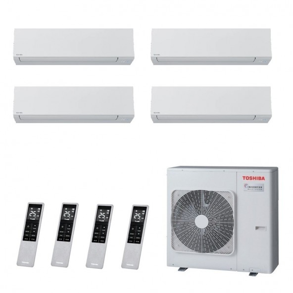 Toshiba Quadri Split Shorai Edge 7000+7000+7000+12000 Btu RAS-4M27G3AVG-E Condizionatore Parete WiFi R-32 Bianco Toshiba
