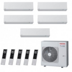 Toshiba Penta Split Shorai Edge 9+9+9+9+12 Btu RAS-5M34G3AVG-E1 Condizionatore Parete WiFi R-32 Bianco Toshiba