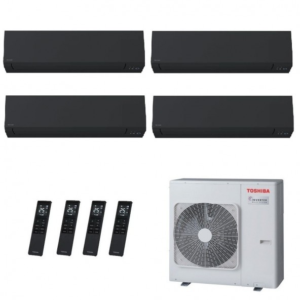 Toshiba Quadri Split Shorai Edge 7000+7000+7000+9000 Btu RAS-4M27G3AVG-E Condizionatore Parete WiFi R-32 Nero Toshiba