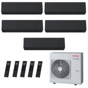 Toshiba Penta Split Shorai Edge 9+9+9+9+12 Btu RAS-5M34G3AVG-E1 Condizionatore Parete WiFi R-32 Nero Toshiba