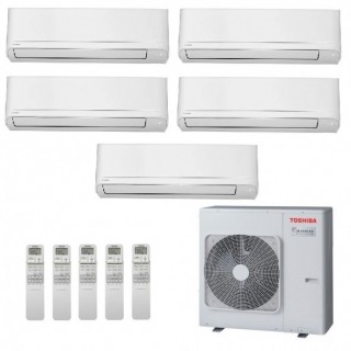 Toshiba Penta Split Seiya Smart 9+9+9+12+12 Btu RAS-5M34G3AVG-E1 Condizionatore Parete WiFi R-32 Bianco Toshiba