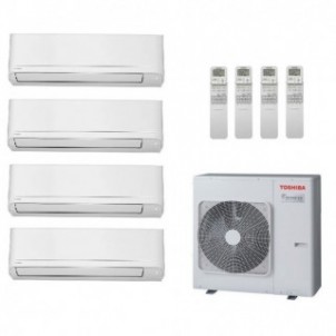 Toshiba Quadri Split Seiya Classic 9000+9000+9000+12000 Btu RAS-4M27G3AVG-E Condizionatore Parete WiFi Opzionale R-32 Bianco ...