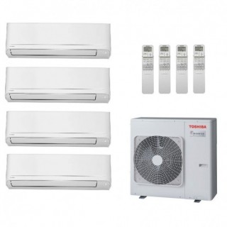 Toshiba Quadri Split Seiya Classic 9000+9000+9000+24000 Btu RAS-4M27G3AVG-E Condizionatore Parete WiFi Opzionale R-32 Bianco ...