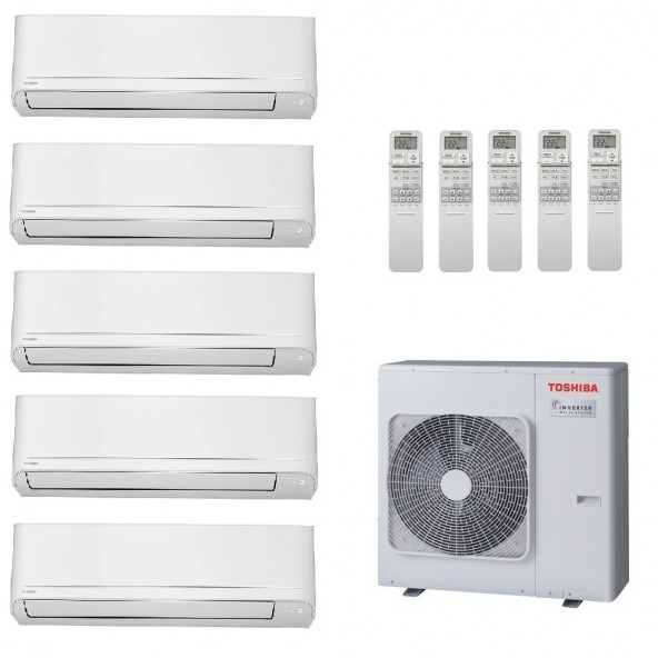 Toshiba Penta Split Seiya Classic 9+9+9+9+9 Btu RAS-5M34G3AVG-E1 Condizionatore Parete WiFi Opzionale R-32 Bianco Toshiba