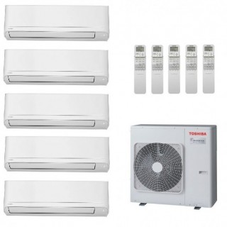 Toshiba Penta Split Seiya Classic 12+12+12+12+12 Btu RAS-5M34G3AVG-E1 Condizionatore Parete WiFi Opzionale R-32 Bianco Toshiba